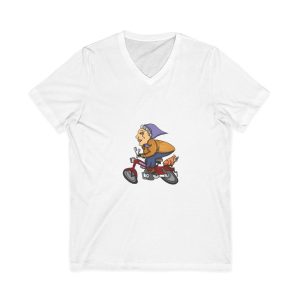Camiseta cuello de pico - Blanco - Madocoloma en bicicleta