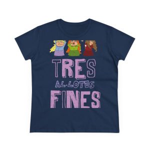 Camiseta mujer algodon medio - Azul marino - Camiseta «Tres al·lotes fines»