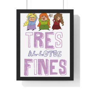Poster enmarcado vertical - Negro - Camiseta «Tres al·lotes fines»