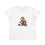 Camiseta mujer algodon medio - Blanco - Madocoloma en bicicleta