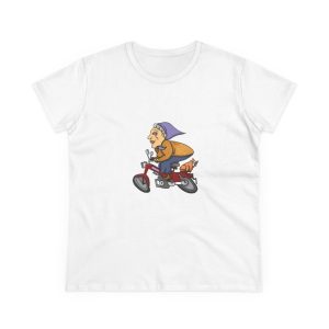 Camiseta mujer algodon medio - Blanco - Madocoloma en bicicleta