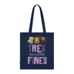 Bolsa de algodon organico - Azul marino frances - Camiseta «Tres al·lotes fines»