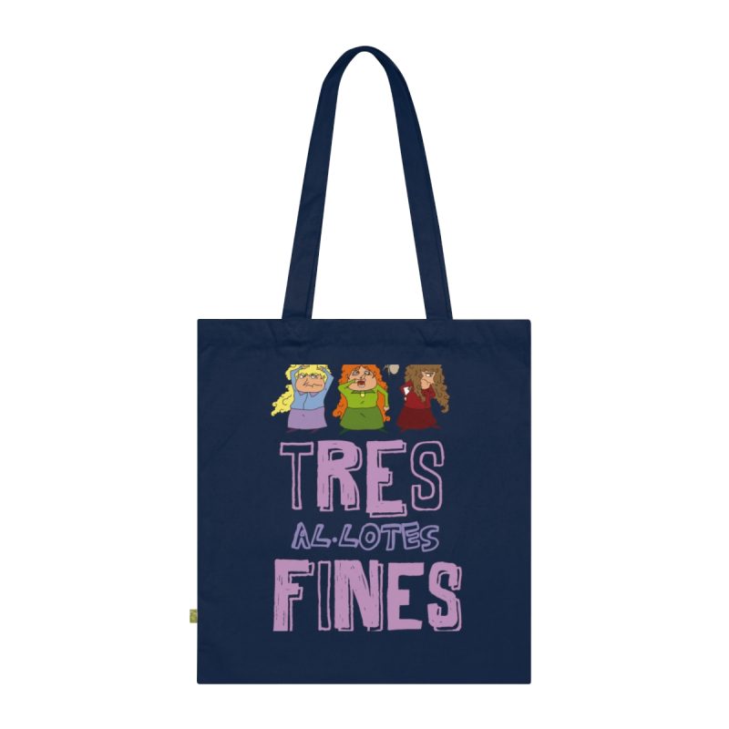 Bolsa de algodon organico - Azul marino frances - Camiseta «Tres al·lotes fines»