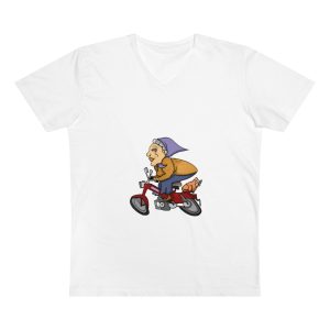 Camiseta hombre cuello de pico Presenter - Blanco - Madocoloma en bicicleta