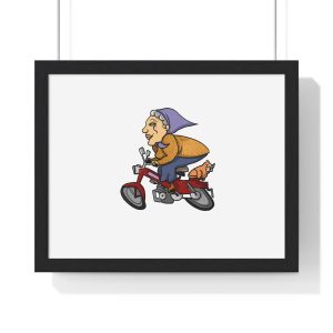 Poster enmarcado horizontal - Negro - Madocoloma en bicicleta