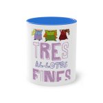Taza bicolor - Azul Cambridge - Camiseta «Tres al·lotes fines»
