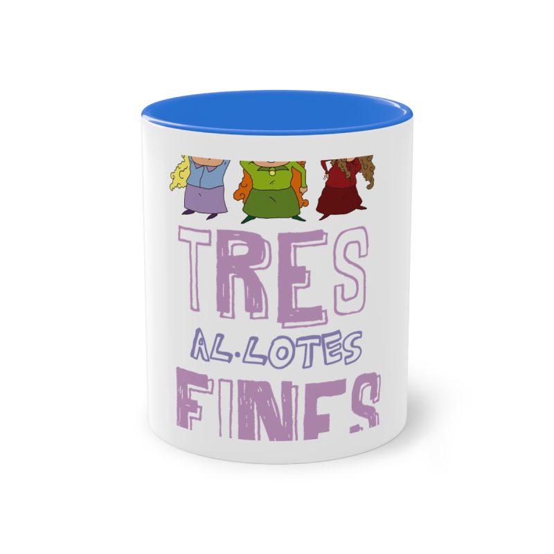 Taza bicolor - Azul Cambridge - Camiseta «Tres al·lotes fines»