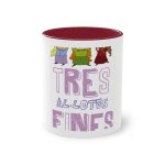 Taza bicolor - Granate - Camiseta «Tres al·lotes fines»
