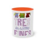 Taza bicolor - Naranja - Camiseta «Tres al·lotes fines»