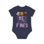 Body bebe manga corta organico - Azul marino nautico - Camiseta «Tres al·lotes fines»