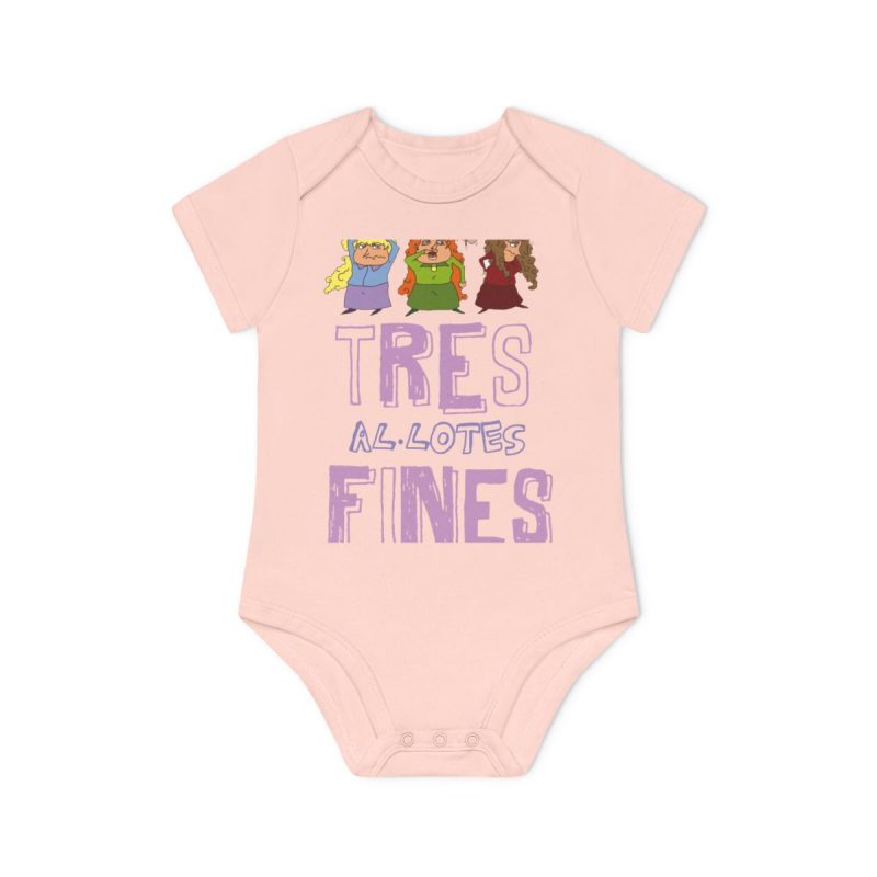 Body bebe manga corta organico - Rosa empolvado - Camiseta «Tres al·lotes fines»