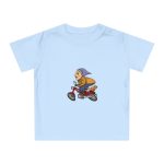 Camiseta de bebe - Azul empolvado - Madocoloma en bicicleta Camiseta de bebe - Azul empolvado - Madocoloma en bicicleta