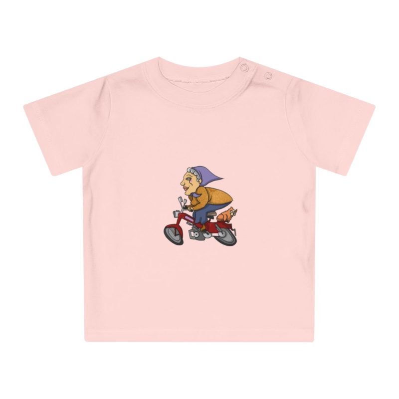 Camiseta de bebe - Rosa empolvado - Madocoloma en bicicleta