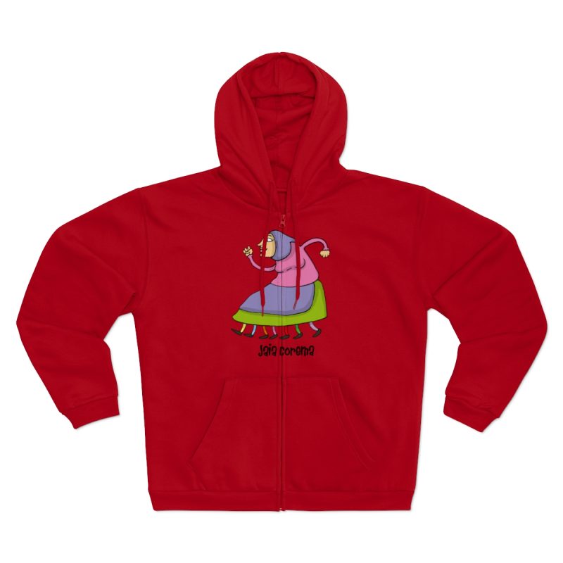 Sudadera capucha con cremallera premium - Rojo - Camiseta Jaia Coremá Lletres