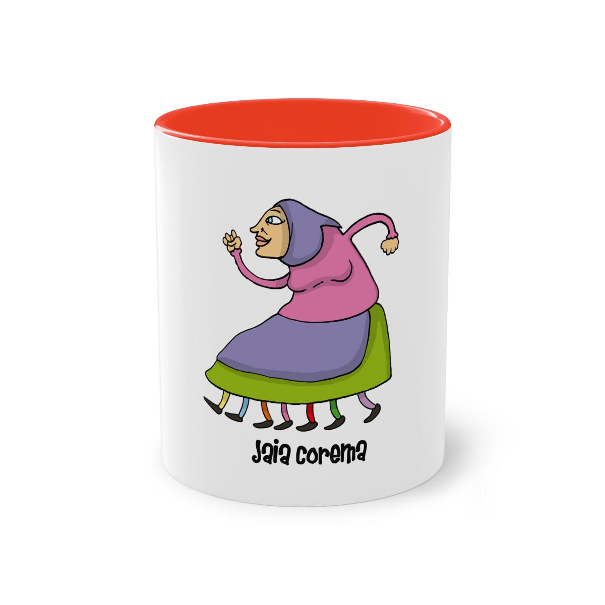 Taza bicolor - Rojo - Camiseta Jaia Coremá Lletres