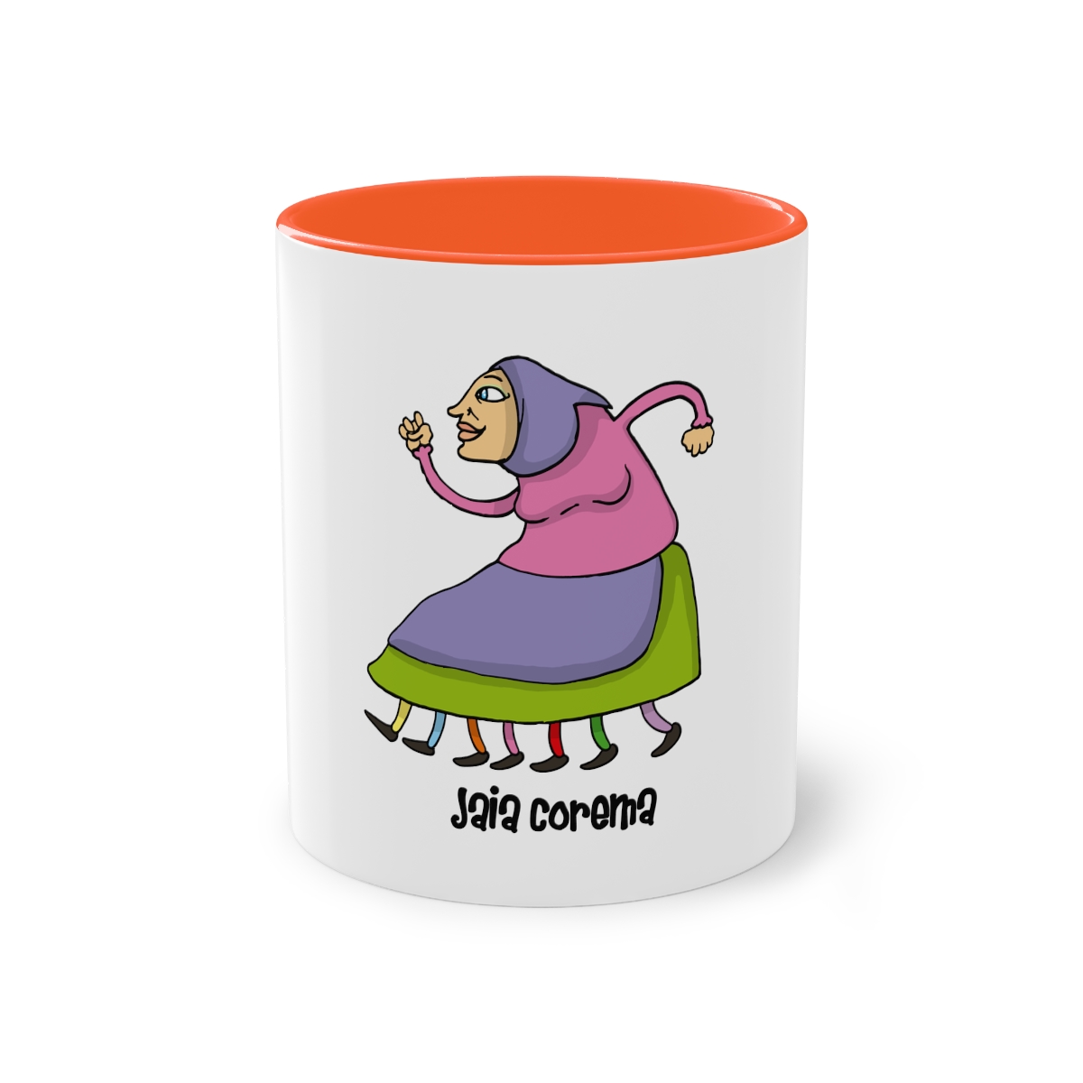 Taza bicolor - Naranja - Camiseta Jaia Coremá Lletres