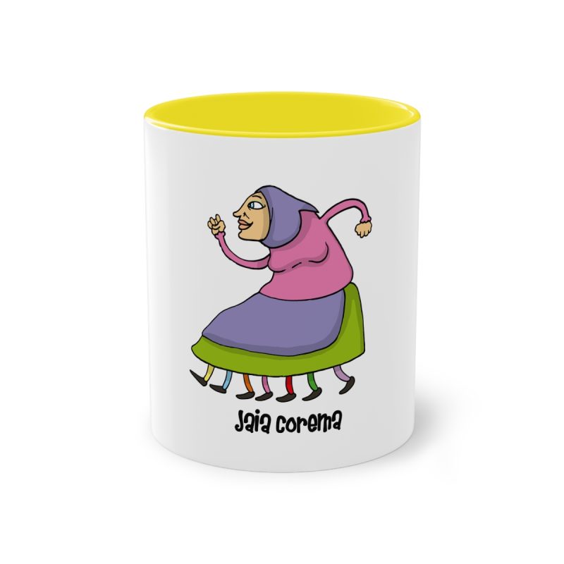 Taza bicolor - Amarillo - Camiseta Jaia Coremá Lletres