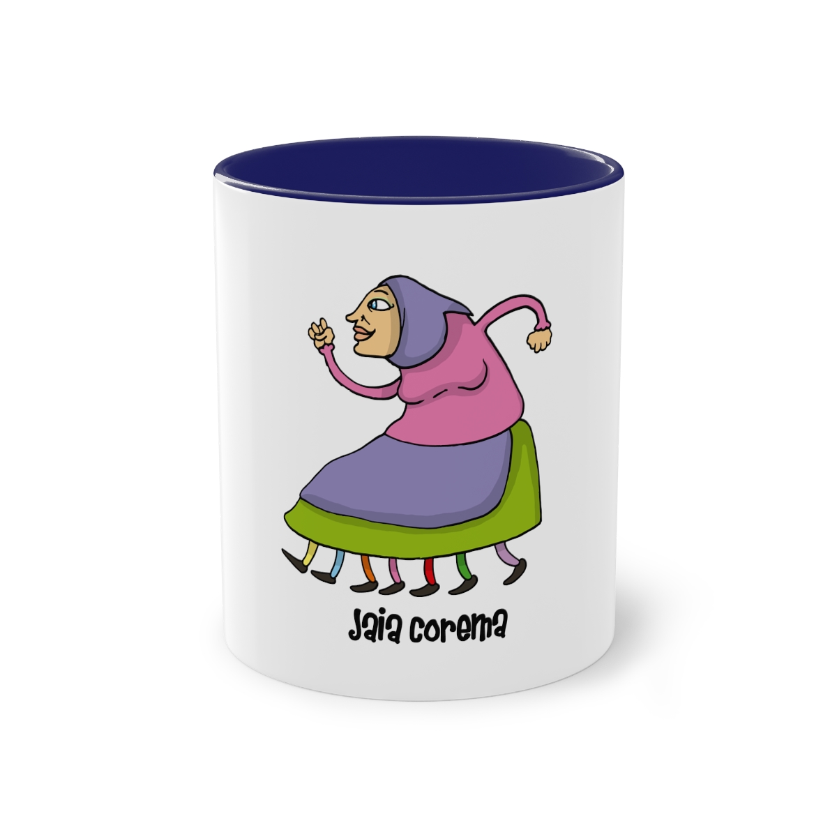 Taza bicolor - Azul oscuro - Camiseta Jaia Coremá Lletres