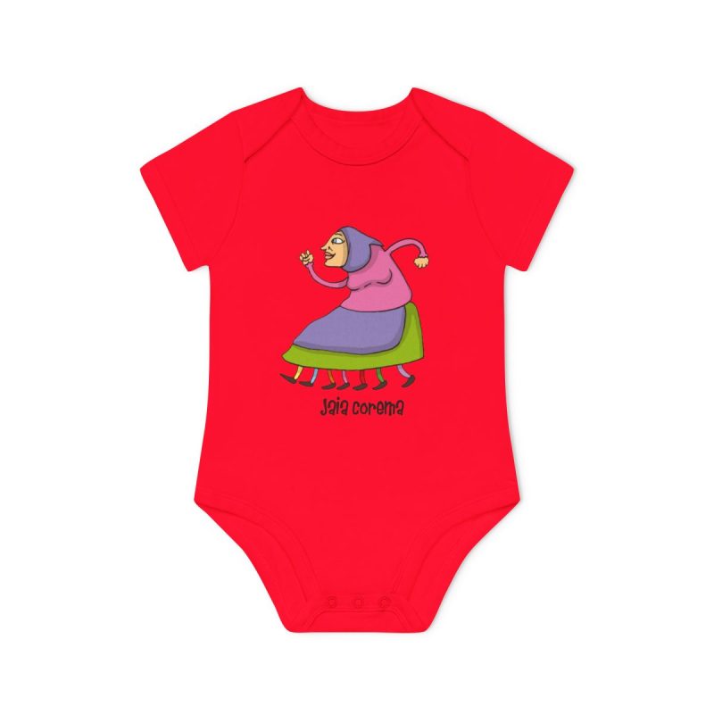 Body bebe manga corta organico - Rojo - Camiseta Jaia Coremá Lletres