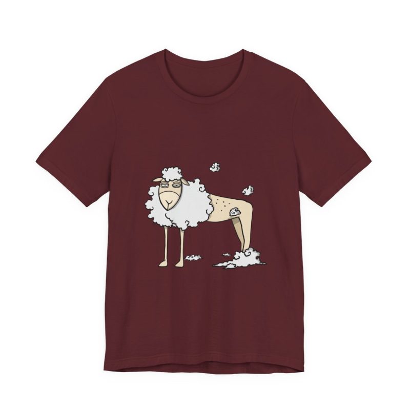Camiseta jersey manga corta - Granate - Camiseta Tondra: una oveja entre nubes
