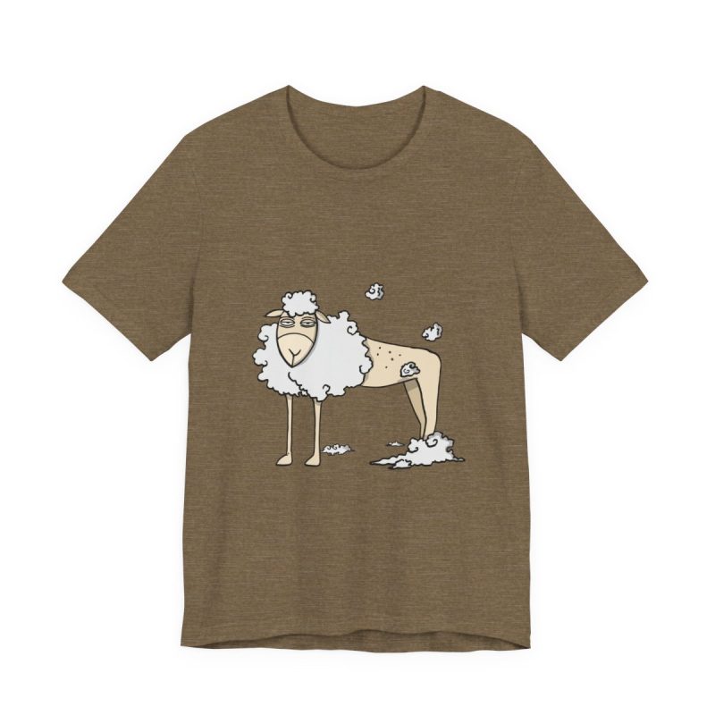 Camiseta jersey manga corta - Verde oliva jaspeado - Camiseta Tondra: una oveja entre nubes
