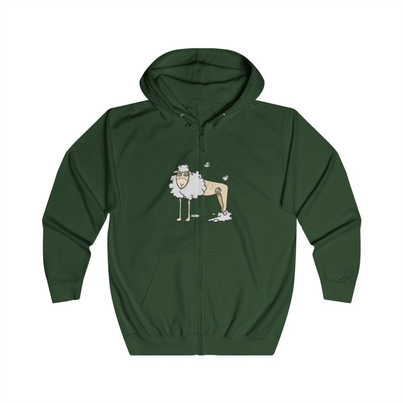 Sudadera con capucha y cremallera - Verde botella - Camiseta Tondra: una oveja entre nubes Sudadera con capucha y cremallera - Verde botella - Camiseta Tondra: una oveja entre nubes