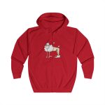 Sudadera con capucha y cremallera - Rojo fuego - Camiseta Tondra: una oveja entre nubes Sudadera con capucha y cremallera - Rojo fuego - Camiseta Tondra: una oveja entre nubes