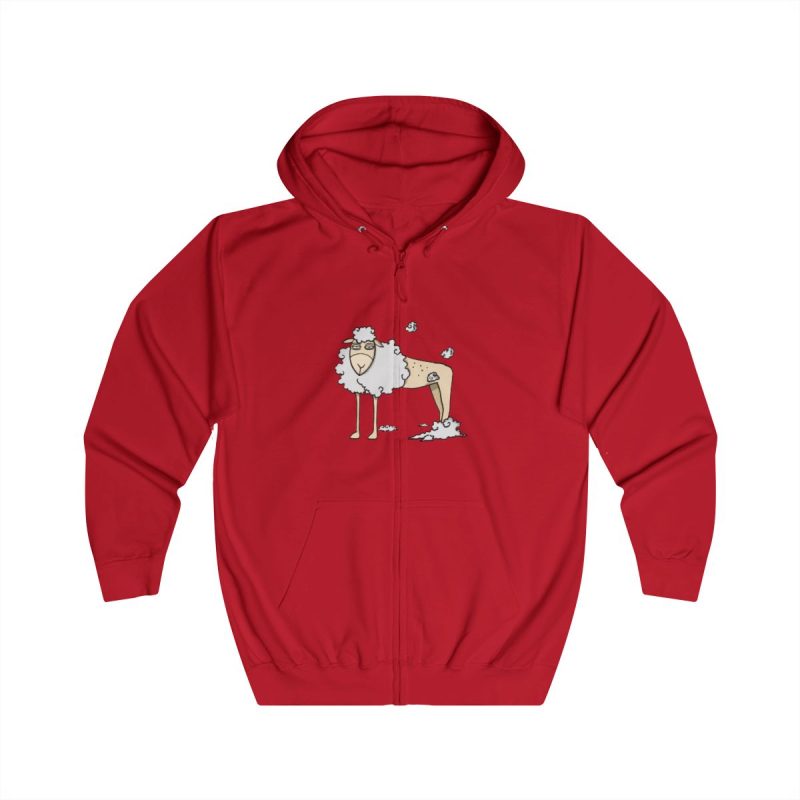 Sudadera con capucha y cremallera - Rojo fuego - Camiseta Tondra: una oveja entre nubes