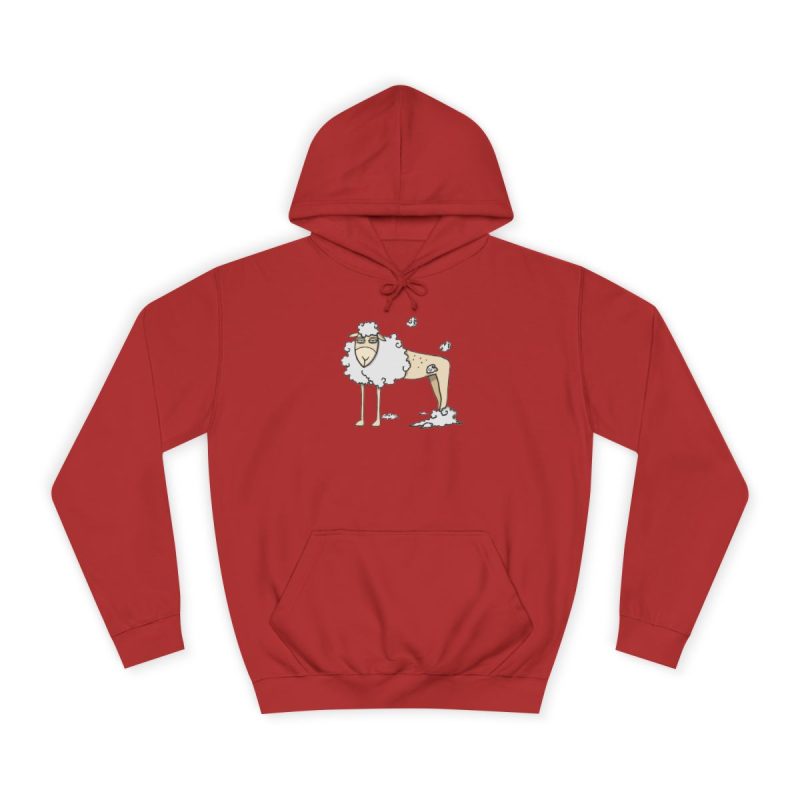Sudadera universitaria - Rojo fuego - Camiseta Tondra: una oveja entre nubes