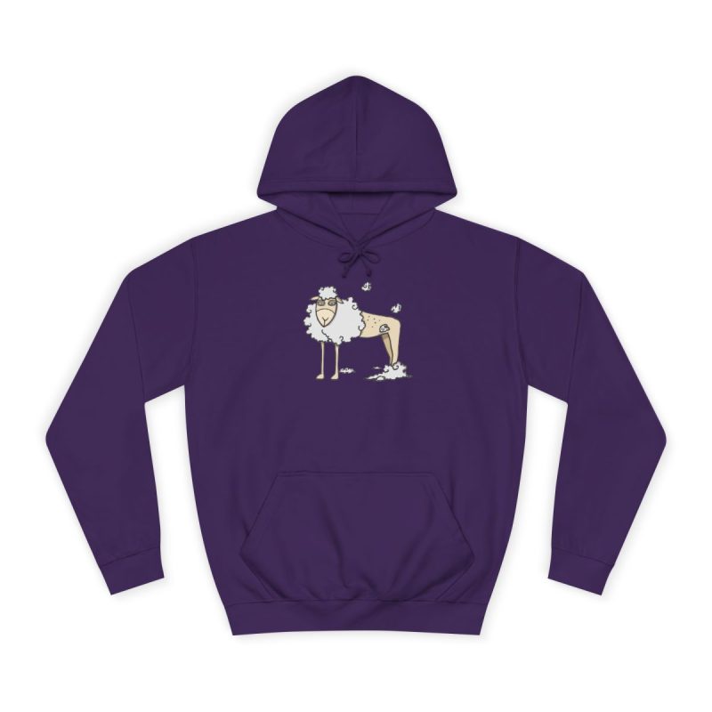 Sudadera universitaria - Morado - Camiseta Tondra: una oveja entre nubes