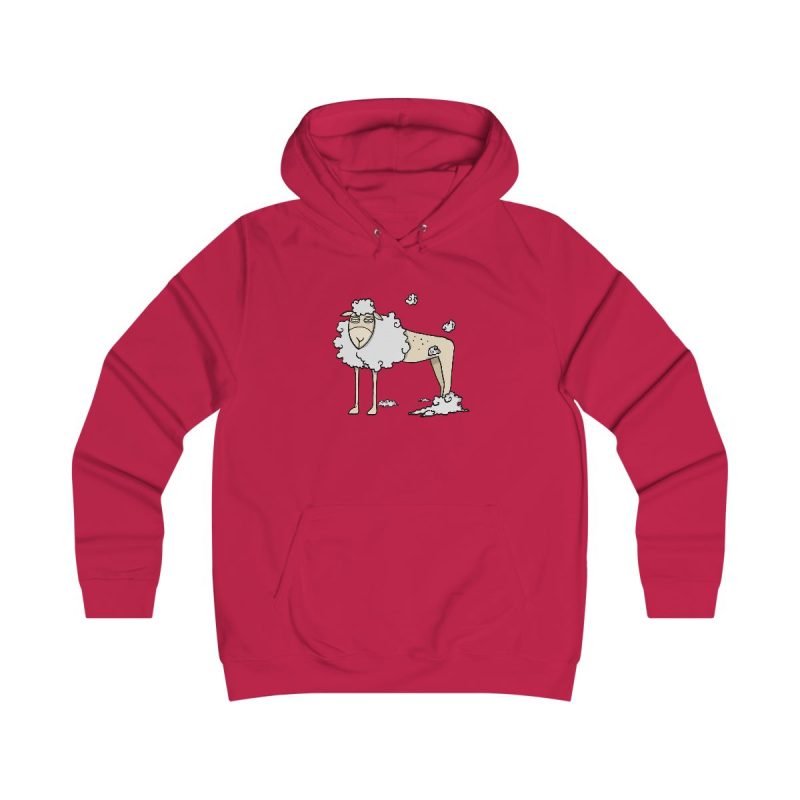 Sudadera universitaria mujer - Rojo fuego - Camiseta Tondra: una oveja entre nubes