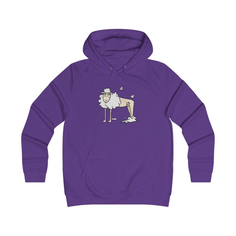 Sudadera universitaria mujer - Morado - Camiseta Tondra: una oveja entre nubes