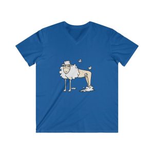 Camiseta hombre entallada cuello de pico - Azul royal - Camiseta Tondra: una oveja entre nubes