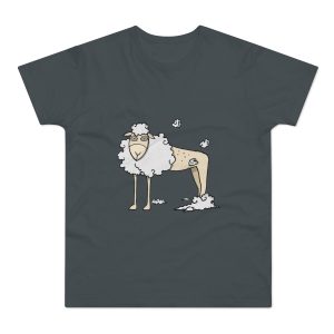 Camiseta hombre punto liso - Gris oscuro - Camiseta Tondra: una oveja entre nubes