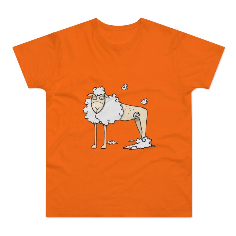 Camiseta hombre punto liso - Naranja - Camiseta Tondra: una oveja entre nubes