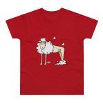Camiseta hombre punto liso - Rojo - Camiseta Tondra: una oveja entre nubes