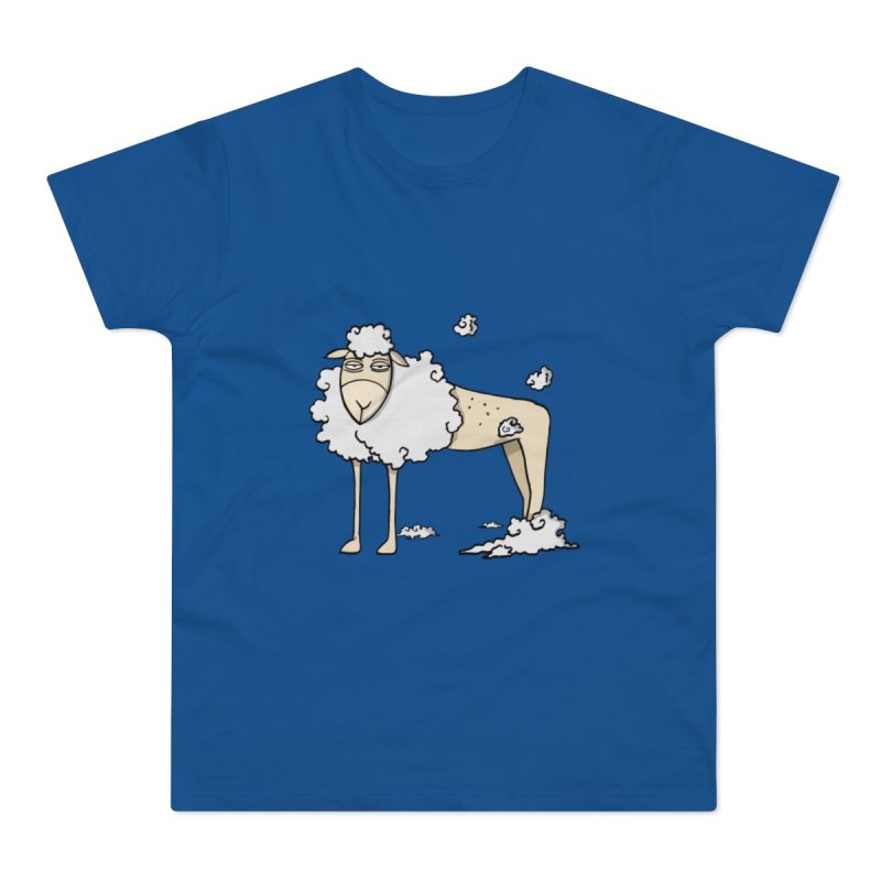 Camiseta hombre punto liso - Azul royal intenso - Camiseta Tondra: una oveja entre nubes