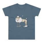 Camiseta hombre punto liso - Azul piedra - Camiseta Tondra: una oveja entre nubes