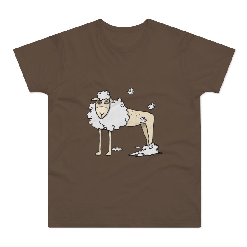 Camiseta hombre punto liso - Marron chocolate - Camiseta Tondra: una oveja entre nubes