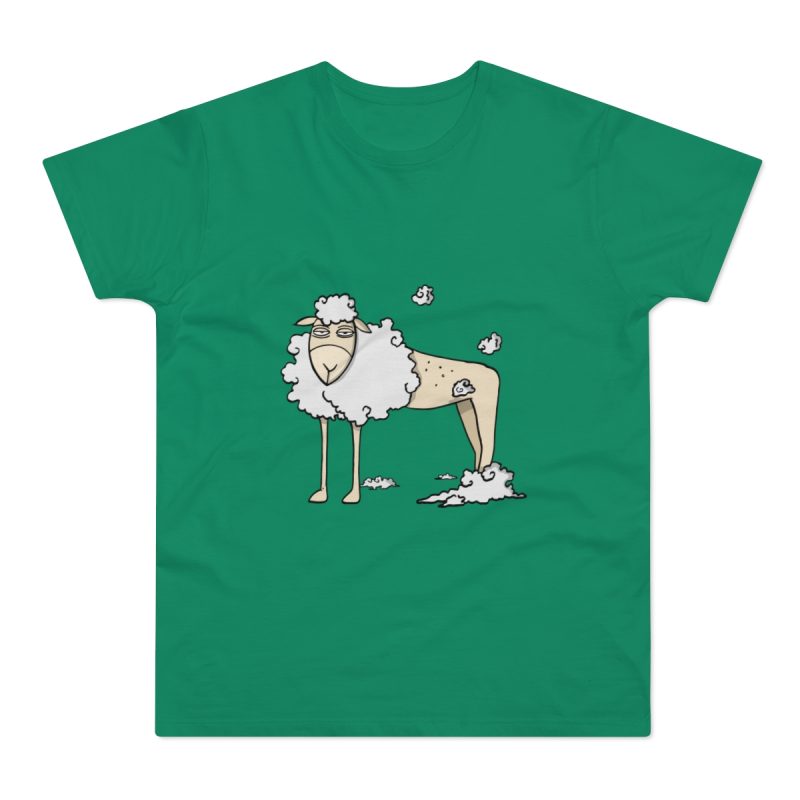 Camiseta hombre punto liso - Verde Kelly - Camiseta Tondra: una oveja entre nubes