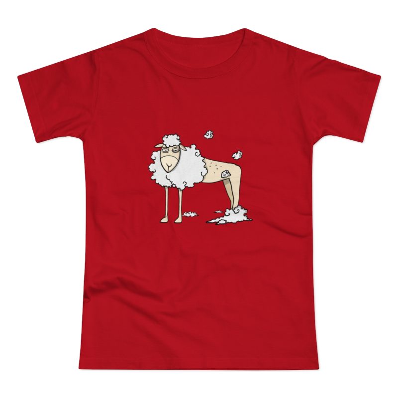Camiseta mujer punto liso - Rojo - Camiseta Tondra: una oveja entre nubes