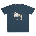 Camiseta hombre corte moderno - Azul vaquero - Camiseta Tondra: una oveja entre nubes Camiseta hombre corte moderno - Azul vaquero - Camiseta Tondra: una oveja entre nubes