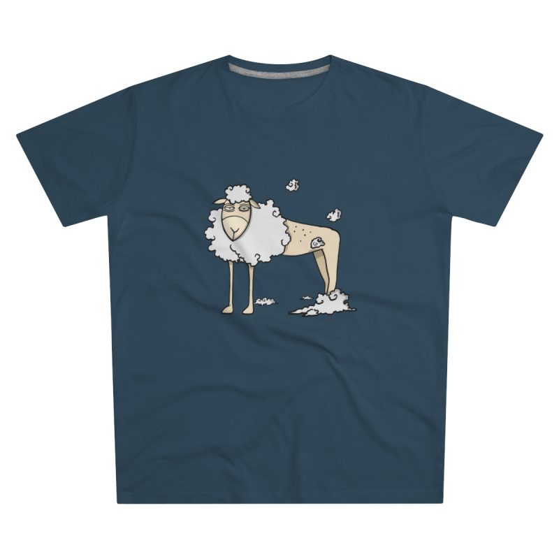 Camiseta hombre corte moderno - Azul vaquero - Camiseta Tondra: una oveja entre nubes