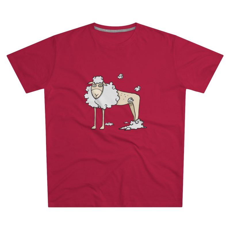 Camiseta hombre corte moderno - Rojo - Camiseta Tondra: una oveja entre nubes