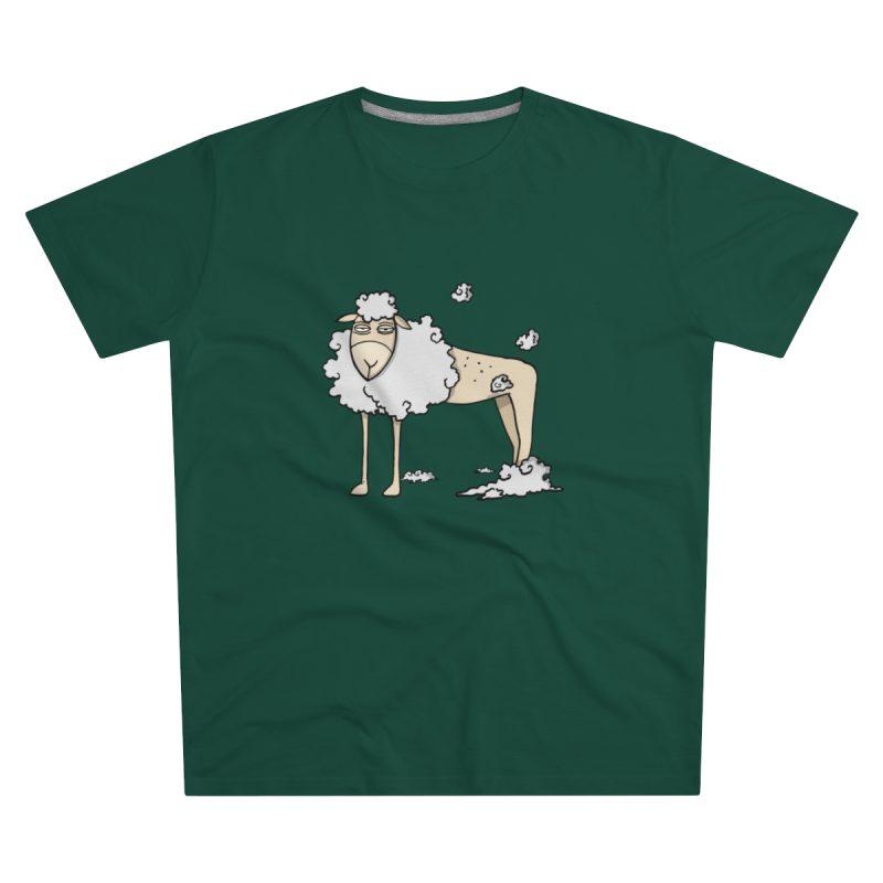 Camiseta hombre corte moderno - Verde botella - Camiseta Tondra: una oveja entre nubes