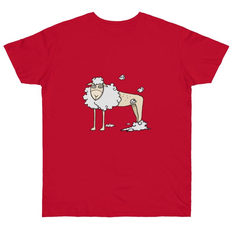 Camiseta punto liso - Rojo profundo - Camiseta Tondra: una oveja entre nubes
