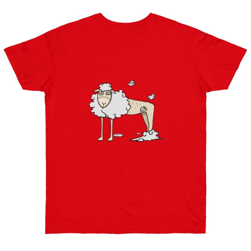 Camiseta punto liso - Rojo fuego - Camiseta Tondra: una oveja entre nubes