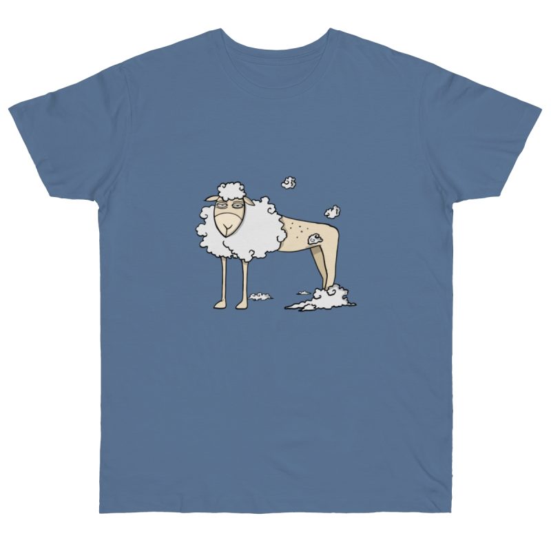 Camiseta punto liso - Azul vaquero - Camiseta Tondra: una oveja entre nubes