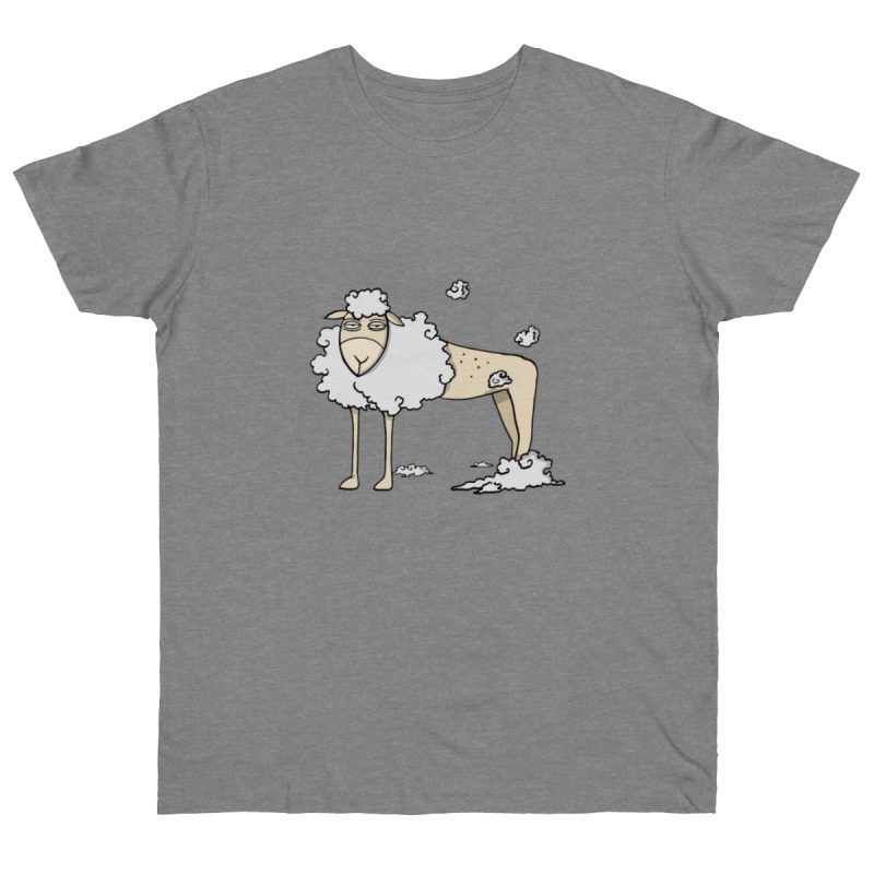 Camiseta punto liso - Gris deportivo jaspeado - Camiseta Tondra: una oveja entre nubes