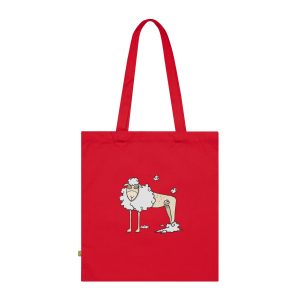 Bolsa de algodon organico - Rojo clasico - Camiseta Tondra: una oveja entre nubes